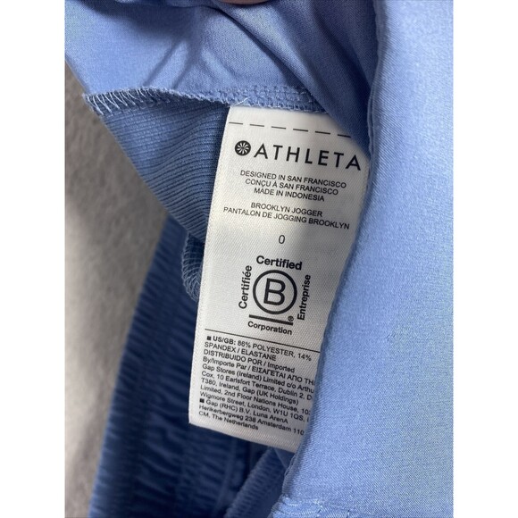 ATHLETA Brooklyn Lined Jogger Pants Casual Travel Golf Blue‎ Size 0 - Picture 10 of 13